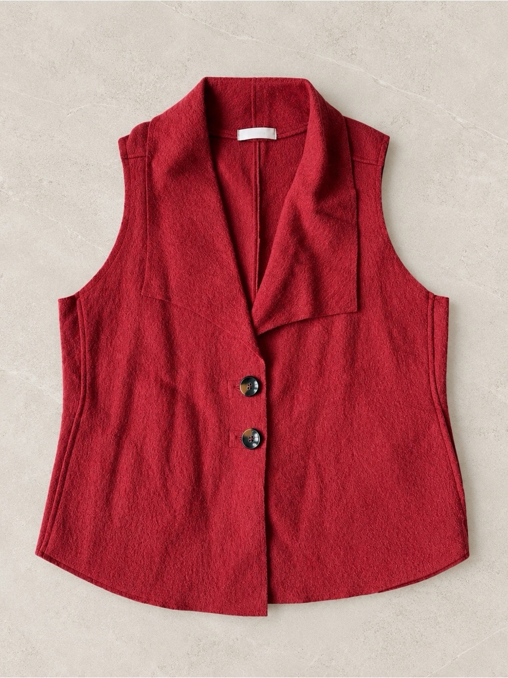 NWT Cut Loose Women Red Wool Button Font Vest LARGE Boho Cottagecore Folk